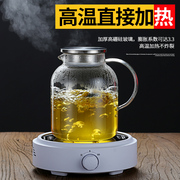 玻璃冷水壶家用水壶防爆茶壶套装，大容量凉白开水杯耐热高温凉(高温凉)水壶