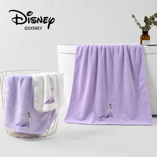 正版disney迪士尼艾莎公主女吸水珊瑚，绒浴巾成人速干毛巾