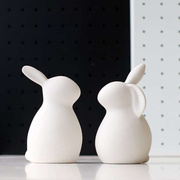 2023木子西年陶瓷装饰摆件小号兔子客厅玄关工艺品北欧ins风可爱
