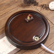 黑檀木茶盘圆形家用原木，整块实木功夫茶具，小型茶台茶海茶托盘排水