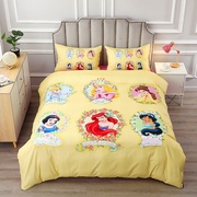 高档白雪公主风女孩卡通被罩四件套童床上用品床单被套棉三件套暖