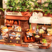 若态若来diy小屋食玩过家家桃阮阮系列手工木质模型儿童玩具礼物
