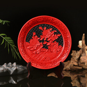 北京传统漆雕漆器，八寸看盘摆件民间特色手工艺品，出国外事小