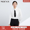 MOFAN摩凡2023秋优雅白色雪纺衬衫女设计感韩版衬衣休闲上衣