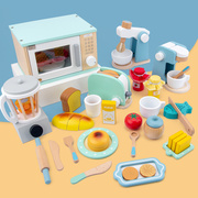 木制儿童微波炉玩具过家家烤箱，做饭厨房套装，木质仿真厨具