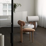 MiKON e日式侘寂风实木餐椅 靠背软包梳妆椅 设计师简约中古餐椅