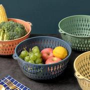家用多功能沥水篮厨房洗菜盆洗菜篮，水果篮双层透明塑料沥水筐菜罩