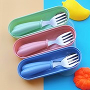 儿童勺子304不锈钢宝宝饭勺小叉子新生婴儿学生吃饭汤勺辅食餐具