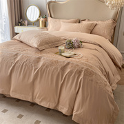 高档160支床上四件套纯棉全棉现代简约家纺床单被套柔软亲肤