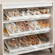 可移动可调节双层鞋托省空间鞋架收纳塑料鞋柜，鞋子置物架免安装