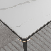 意式极简岩板餐桌家用小户型铝合金饭桌长方形现代简约餐桌椅组合