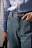 SEEKMITED直筒牛仔裤中高腰男士休闲裤浅蓝色复古水洗牛仔长裤