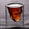 创意酒吧双层玻璃杯骷髅头杯子透明隔热水杯骷髅杯啤酒杯禁锢海盗