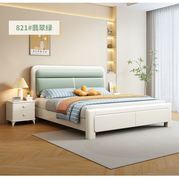 软包实木床现代简约1.8米主卧室双人大床1.5米婚床北欧轻奢储物床
