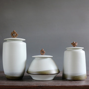 新中式陶瓷花瓶禅意远山陶瓷罐大口径全手作精致瓷器摆件