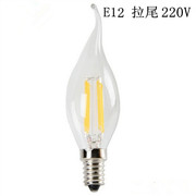 爱迪生灯泡LED灯丝复古仿钨丝E14E12螺口蜡烛灯吊灯220v水晶110V