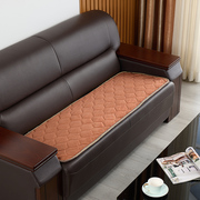 办公室皮沙发坐垫老式实木椅子垫套木质，毛绒垫子简约大气四季通用