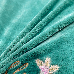 冬季法兰绒四件套水晶绒珊瑚绒床单裙刺绣被套床上用品欧式公主风