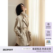 XWI/欣未假两件设计风衣外套女2024年春季知性优雅中长款上衣
