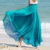 海边度假裙2024夏季波(夏季波)西米亚，长裙八米大摆半身裙雪纺沙滩裙子