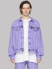 Drew House Idears Trucker Jacket笑脸刺绣Logo紫色牛仔夹克外套