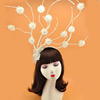 森女系白色蕾丝花朵树枝发箍仙女新娘儿童走秀演出创意可变形头饰