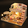 diy小屋粉黛阁楼手工制作房子，拼装模型玩具建筑，生日新年礼物女生