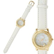 日本进口Hello Kitty白金水鑽环绕造型型时尚晶鑽女錶手錶