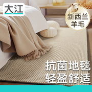 大江床边毯卧室房间毯子地垫飘窗垫家用纯色轻奢高级客厅羊毛地毯