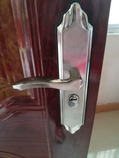 防盗门把手304不锈钢通用型加厚拉手老式门锁面板手柄配件大门锁