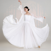 1080度仙女服飘逸双层大摆裙，中国舞古典舞舞蹈，纱衣练功服半身长裙