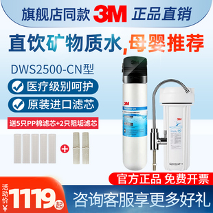 3M净水器家用直饮机净享DWS2500-CN超滤净水机厨房自来水过滤器