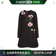 99新未使用香港直邮valentino女士黑色羊毛连衣裙tb3vaq07-