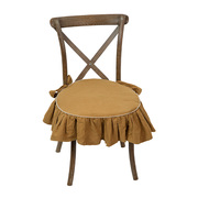定制素日印象法式复古纯色餐桌椅子垫布艺坐垫透气家用四季可拆洗