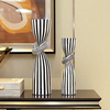 现代简约黑白条纹摆件创意抽象客厅玄关电视餐边柜桌面装饰样板房