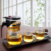 飘逸杯耐热泡茶器功夫泡茶壶家用冲茶器过滤内胆玻璃茶壶套装茶具