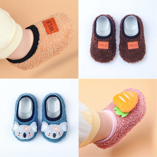 儿童地板袜秋季婴幼儿袜套，两双装软底防滑地板鞋，室内学步袜宝宝袜