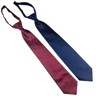 领带拉链单位带Logo酒红藏青色地正装制式易拉领带拉链包税票中国