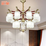 钜豪新中式吊灯客厅灯全铜现代中国风大气别墅卧室餐厅复古灯具单