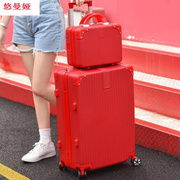 子母箱大容量行李箱女学生韩版拉杆箱万向轮密码箱子子母箱拉链款