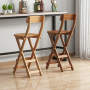 高脚凳吧台凳家用客厅厨房多功能可折叠凳便携式收银前台靠背椅子