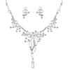 欧美经典时尚流行珍珠项链套装 时尚水钻婚庆搭配项链耳环两件套