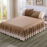 纯棉床罩床裙单件全棉，床套纯色双拼防尘罩床垫保护套简约