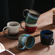 轻奢陶瓷咖啡杯窑变高颜值马克杯，情侣款专用对杯家用高级茶杯