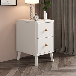北欧全实木橡木床头柜简约现代创意型卧室迷你窄小，35厘米床边柜子