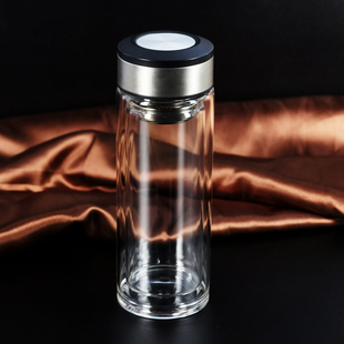 随手玻璃杯双层隔热加厚便携大容量水杯男女士杯，创意定制logo杯子