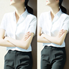 雀后白衬衫女短袖职业，2024夏季薄款工装高级感气质正装工作服衬衣