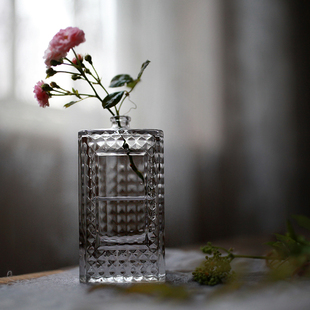 透明复古小玻璃花瓶花器日式zakka手作插花干花水培台面小号摆件