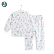 竹纤维睡衣宝宝套装婴儿内衣薄款长袖空调服夏季家居服幼儿