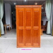 。成人整装实木衣柜三门现代简约实木板家用卧室平开门中式1.12米